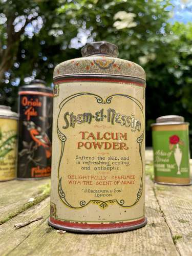 Grossmith's Shem El Nessim Perfume Talcum powder Tin c1900s