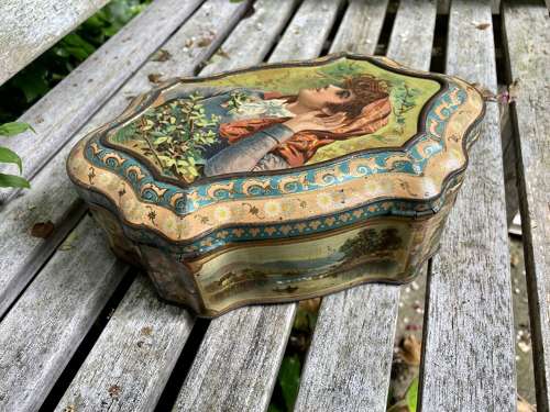 McVitie & Price Irish Girl Biscuit Tin c1890s 