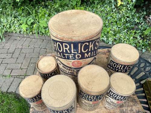 Horlicks Milk Cocoa Drink Shop Window Advertising Display Packets Boxes c1900s