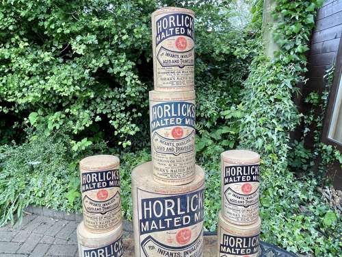 Horlicks Milk Cocoa Drink Shop Window Advertising Display Packets Boxes c1900s