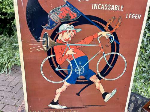 Cycles Monotube Bicycle Tire Shop Advertising Tin Sign c1900