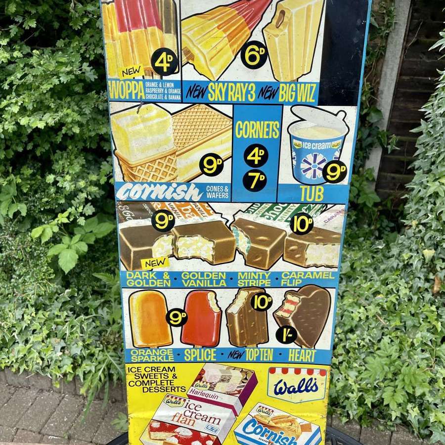 Walls Ice Cream Shop Advertising Tin Sign c1960s