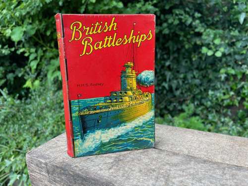 Lyons HMS Rodney Warship Book Shaped Toffee Tin c1920s