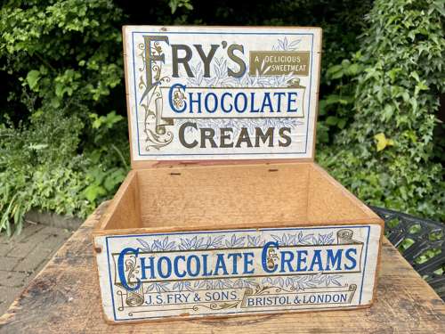 Fry's Chocolate Cream Cocoa Shop display wooden box c1900s