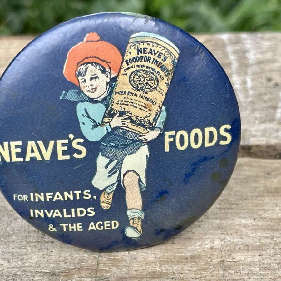 Neave's Baby Infant Food Celluloid Advertising Palm Mirror c1920s