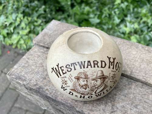 Wills Cigarette & Tobacco Ceramic Wax Vesta Match Holder c1900s