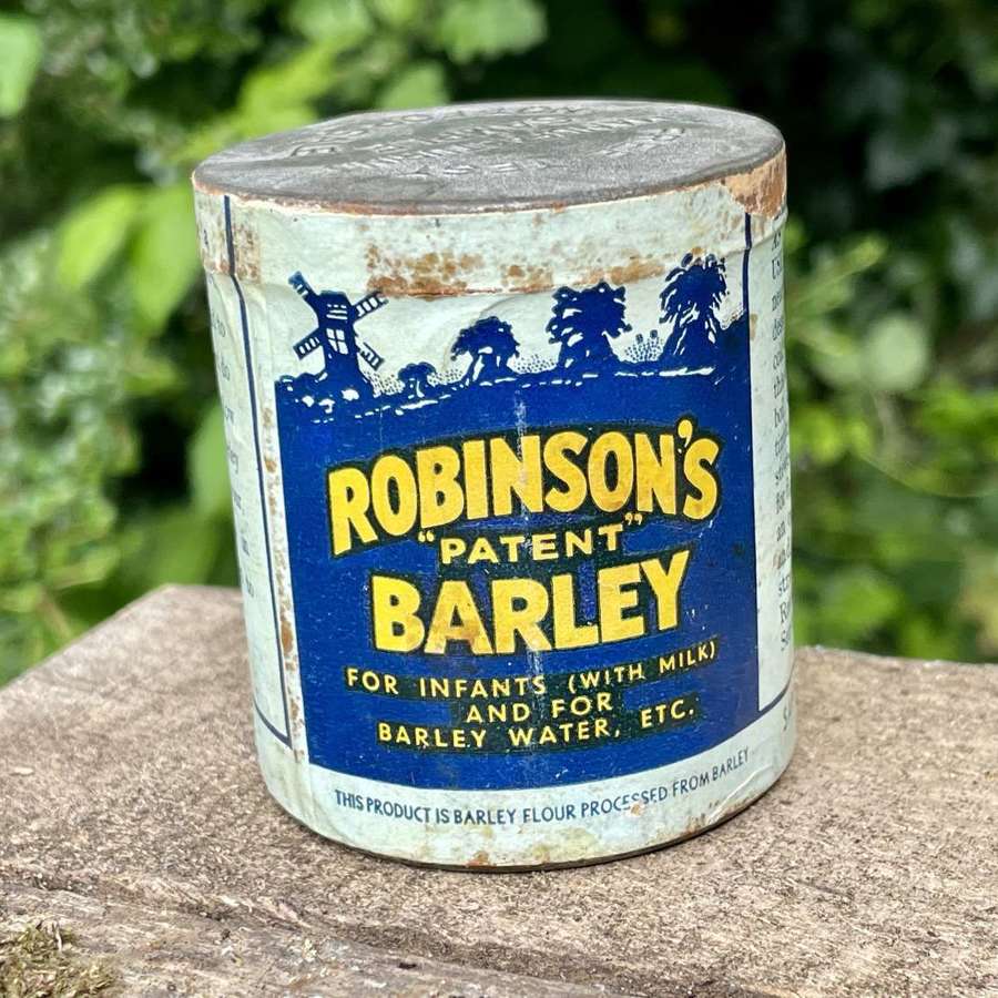 Robinson's Barley Infants Baby Food Test Sample Paper Wrap Tin c1930s