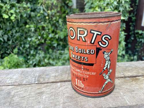 Early Sports Cricket Tennis Durban Toffee Confectionery Tin c1920s