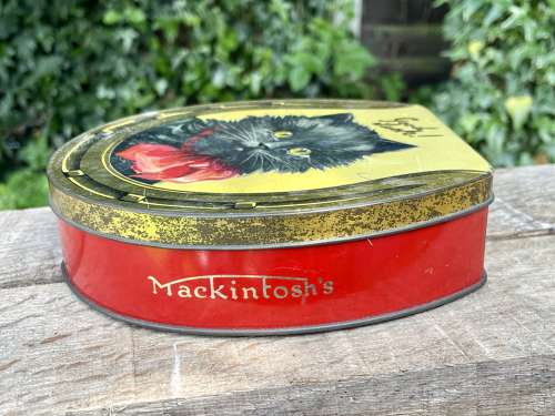 Mackintosh Lucky Horse Shoe Black Cat Toffee Tin c1920s