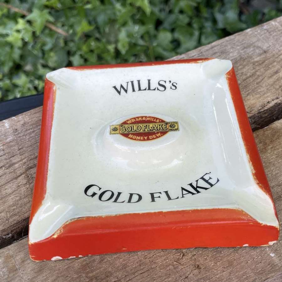 Wills Gold Flake Tobacco Ceramic Cigarette Ashtray c1933