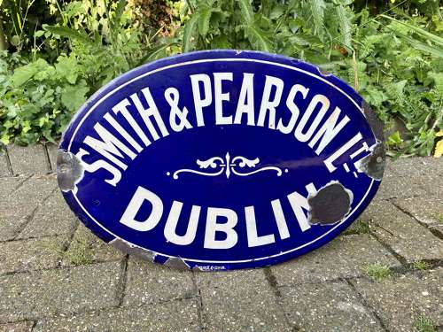 Smith Pearson Engineering Company Dublin Ireland Enamel Sign c1900s