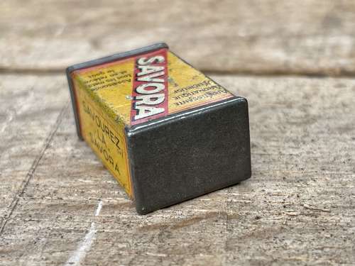 Savora Grocery Advertising Tin Pencil Sharpener c1920s