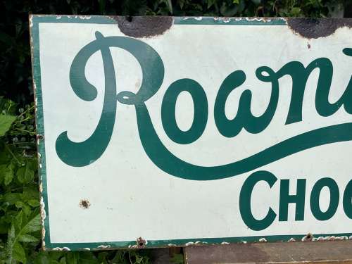 Rowntree's Chocolate Enamel Shop Advertising Sign c1900s