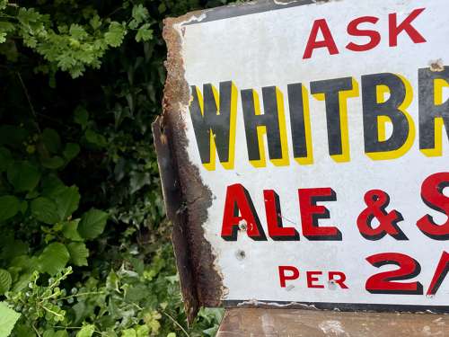 Whitbread's Pale Ale Beer Double sided Pub Enamel sign c1900s