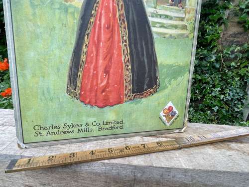 Tulip Knitting Wool Clothing Bradford Advertising card Sign c1900s
