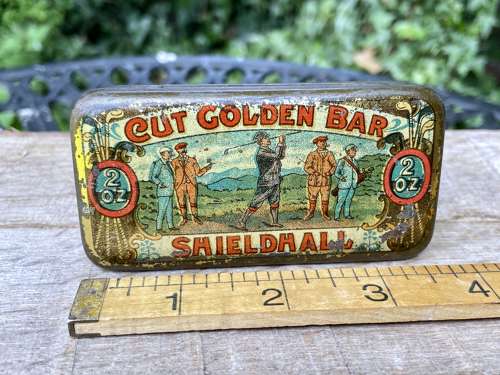 SCWS Scottish Golf Image 2oz Tobacco Tin c1900s