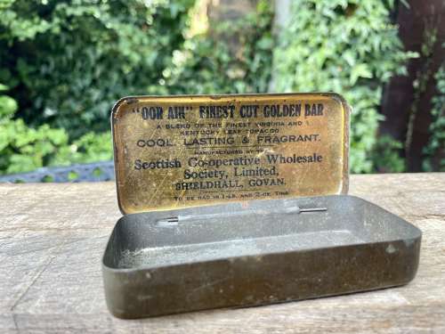 SCWS Scottish Golf Image 2oz Tobacco Tin c1900s