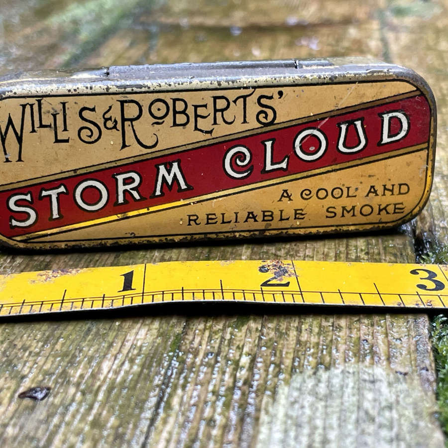Superb Wills & Roberts Storm Cloud 1oz Tobacco Tin c1890s