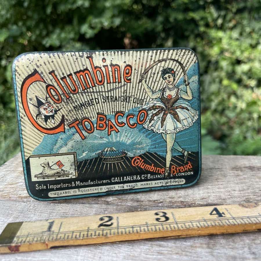 Gallaher's Columbine Harlequin 4oz Tobacco Tin c1920s