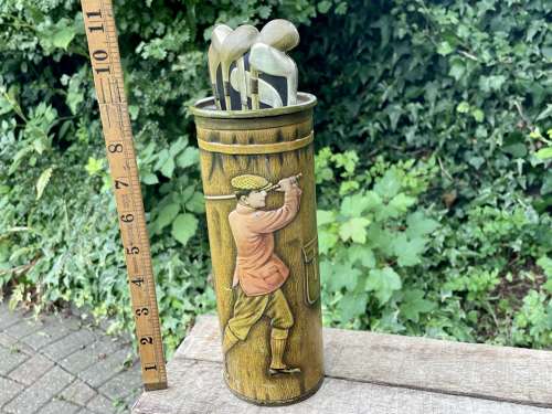 Robertson's Golf Bag Golfing Biscuit Tin c1920s