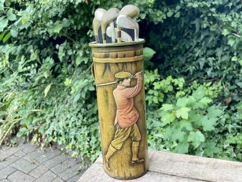 Robertson's Golf Bag Golfing Biscuit Tin c1920s