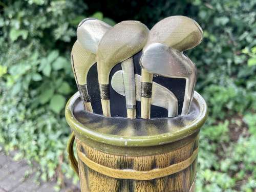 Robertson's Golf Bag Golfing Biscuit Tin c1920s