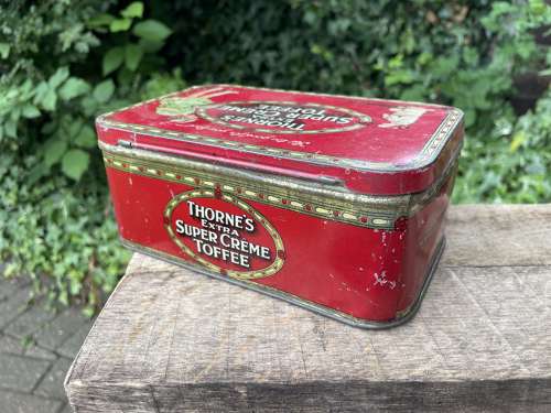 Large Thorne's Jack Russell Dog Children's Toffee Tin c1930s