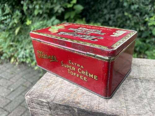 Large Thorne's Jack Russell Dog Children's Toffee Tin c1930s