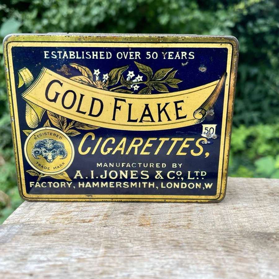 A.I Jones 50 Cigarette Advertising Tin c1900s