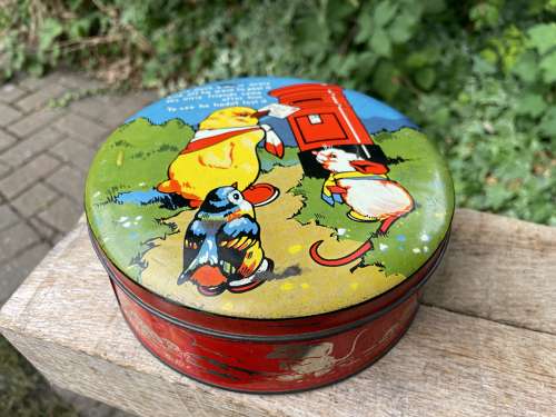 Dickie Duck Nursery Rhyme Children's Toffee Tin c1930s
