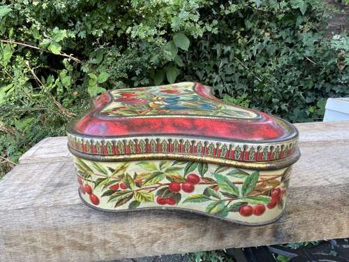 Jacob & Co Dublin Bird Image Buttley Fly Shaped Biscuit Tin c1900s