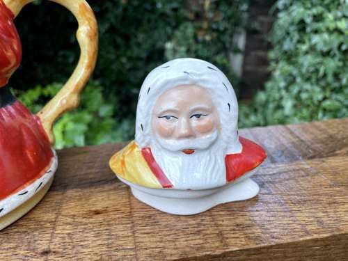 Santa Claus Figural Ceramic Christmas Tea Pot c1900s