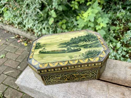 Scarce Peek Frean Indian Fur Traders Biscuit Tin c1890s
