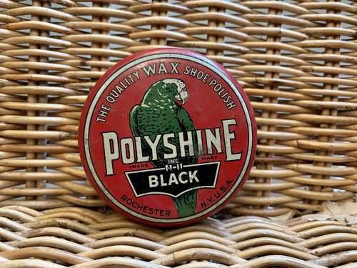 Parrot Bird Image Boot Shoe Polish Tin c1920s