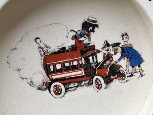 Golly & Peg in An Omnibus Baby's Plate Ceramic Dish c1920s