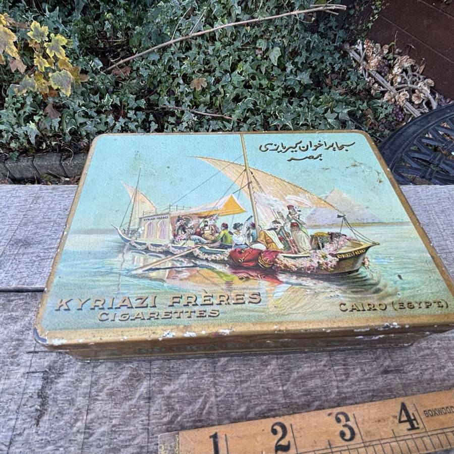 Kyriazi Freres Egyptian 100 Cigarette Tin c1900s