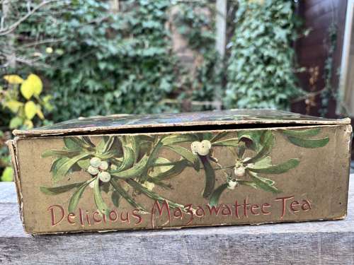 Victorian Holly Mazawattee Tea Christmas Advertising Shop Box c1900s