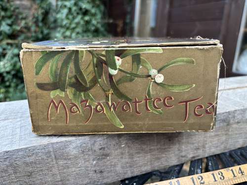 Victorian Holly Mazawattee Tea Christmas Advertising Shop Box c1900s