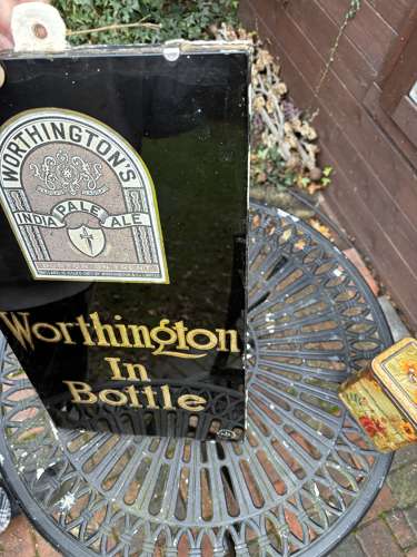 Vintage Worthington's Pale Ale Beer Pub Glass & Slate Sign
