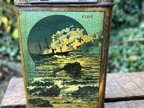 Superb Carr's Elements Bird Image Biscuit Tin c1890s