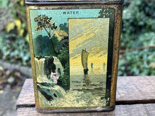 Superb Carr's Elements Bird Image Biscuit Tin c1890s