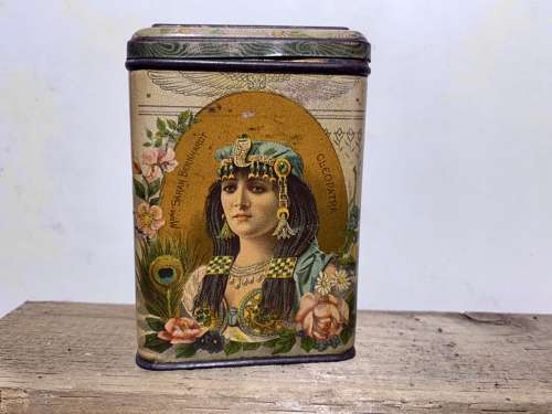 Charnley Sarah Bernhardt Cleopatre Victorian Biscuit Tin c890s