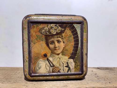 Charnley Sarah Bernhardt Cleopatre Victorian Biscuit Tin c890s