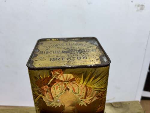 Charnley Sarah Bernhardt Cleopatre Victorian Biscuit Tin c890s