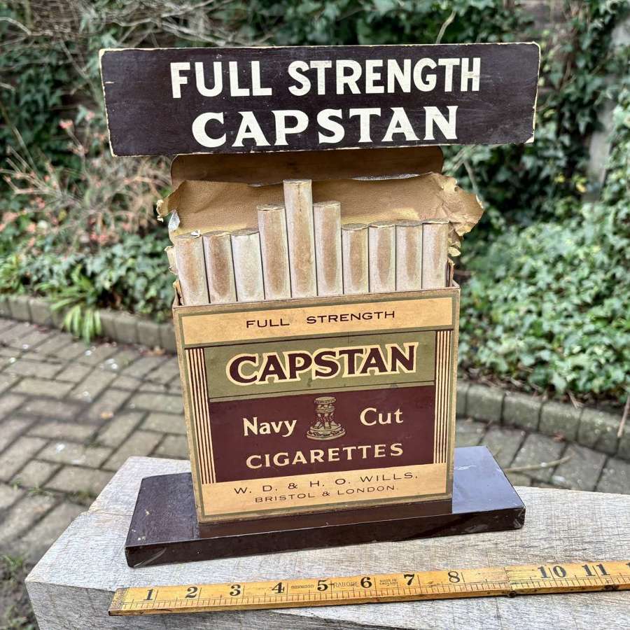 Wills Capstan Cigarette Tobacco Pack Window Advertising Display Sign c1930