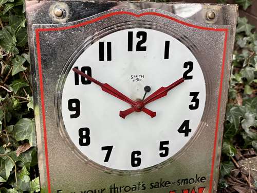 Craven A Tobacco Cigarette Shop Advertising Mirror Clock Sign c1930s
