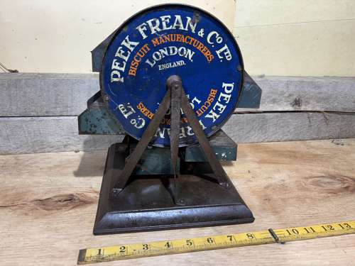 Peek Frean Biscuit Counter top biscuit wheel Sample Tin Display c1910