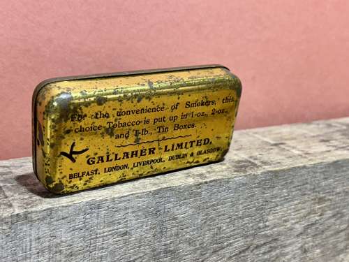 Gallaher's Golden Bar Golf Golfing Image 2oz Tobacco Tin c1900s