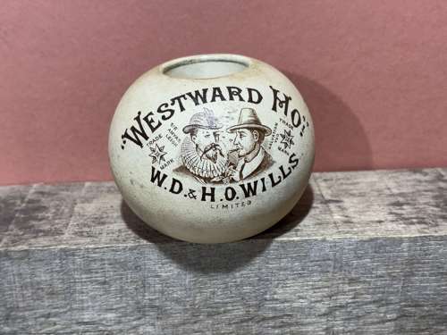 Wills Westwood Ho Tobacco Stoneware Match Holder Striker c1900s
