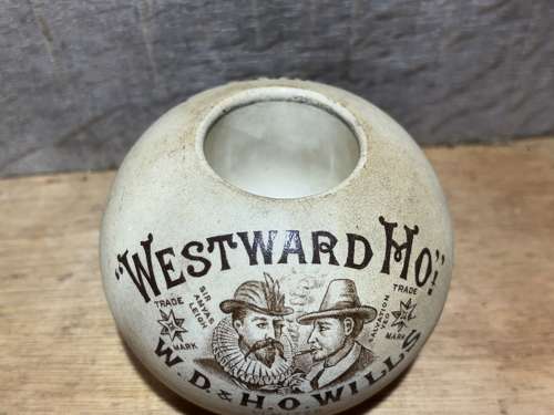 Wills Westwood Ho Tobacco Stoneware Match Holder Striker c1900s